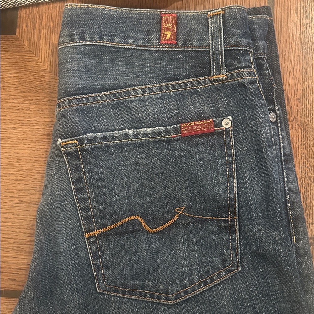 7 for all mankind Standard Men's Button fly Jeans size 33 waist measured as 32